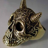 Horned Celtic Skull Ring - Ring - Big Joes Biker Rings