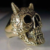Horned Celtic Skull Ring - Ring - Big Joes Biker Rings