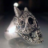 Horned Celtic Skull Ring - Ring - Big Joes Biker Rings