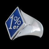 1%er Diamond Face Ring - Ring - Big Joes Biker Rings