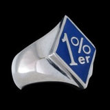 1%er Diamond Face Ring - Ring - Big Joes Biker Rings