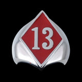 13 Bad Luck Diamond Face Ring - Ring - Big Joes Biker Rings