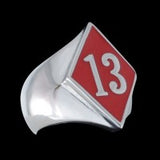13 Bad Luck Diamond Face Ring - Ring - Big Joes Biker Rings
