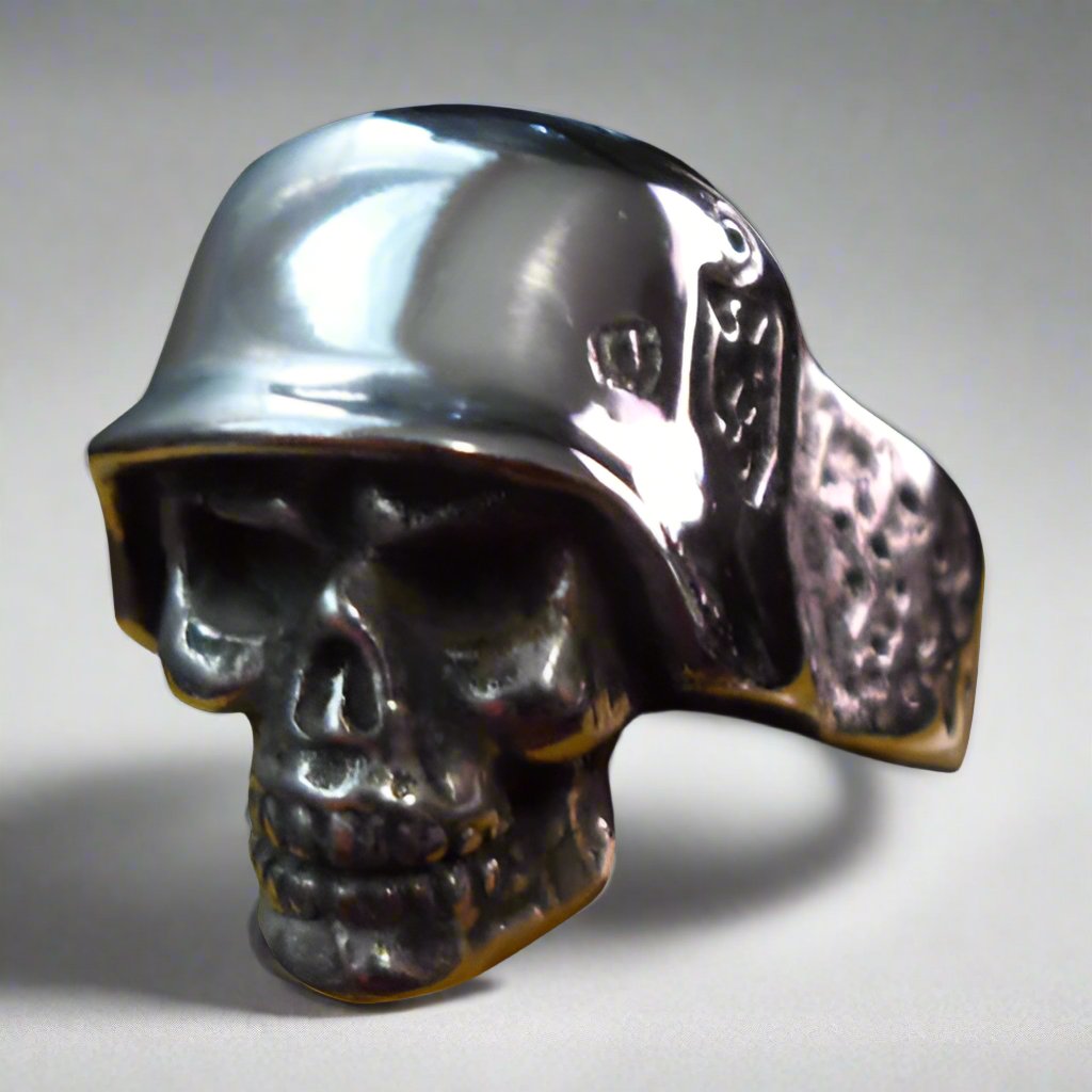 Ghost of the Western Front Skull Ring – Big Joes Biker Rings