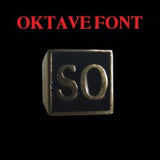 Oktave Font - R to Z Two Letter Bronze Rings - Ring - Big Joes Biker Rings
