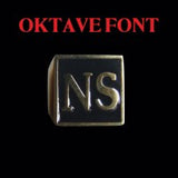 Oktave Font - M to Q Two Letter Bronze Rings - Ring - Big Joes Biker Rings