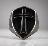 Crusader Cross Knights Templar  Ring (Black) - Ring - Big Joes Biker Rings
