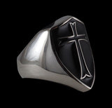 Crusader Cross Knights Templar  Ring (Black) - Ring - Big Joes Biker Rings