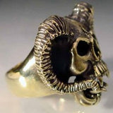 Aries Ram Skull Ring - Ring - Big Joes Biker Rings