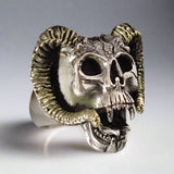 Aries Ram Skull Ring - Ring - Big Joes Biker Rings