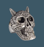 Horned Celtic Skull Ring - Ring - Big Joes Biker Rings