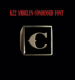 Square K22 Ambelyn Font 1-Letter Bronze Rings - Ring - Big Joes Biker Rings