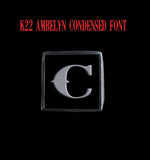 Square K22 Ambelyn Font 1-Letter Sterling Silver Rings - Ring - Big Joes Biker Rings