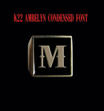 Square K22 Ambelyn Font 1-Letter Bronze Rings - Ring - Big Joes Biker Rings