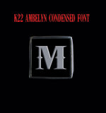 Square K22 Ambelyn Font 1-Letter Sterling Silver Rings - Ring - Big Joes Biker Rings