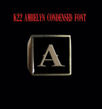 Square K22 Ambelyn Font 1-Letter Bronze Rings - Ring - Big Joes Biker Rings