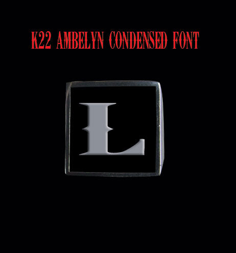 Square 19mm K22 Ambelyn Font Letter L Stainless Steel Ring - Clearance - Big Joes Biker Rings