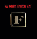 Square K22 Ambelyn Font 1-Letter Bronze Rings - Ring - Big Joes Biker Rings