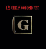 Square K22 Ambelyn Font 1-Letter Bronze Rings - Ring - Big Joes Biker Rings