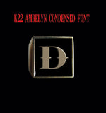 Square K22 Ambelyn Font 1-Letter Bronze Rings - Ring - Big Joes Biker Rings