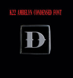 Square K22 Ambelyn Font 1-Letter Sterling Silver Rings - Ring - Big Joes Biker Rings