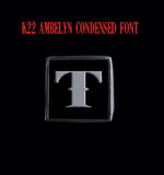 Square K22 Ambelyn Font 1-Letter Sterling Silver Rings - Ring - Big Joes Biker Rings