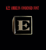 Square K22 Ambelyn Font 1-Letter Bronze Rings - Ring - Big Joes Biker Rings