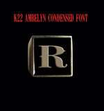 Square K22 Ambelyn Font 1-Letter Bronze Rings - Ring - Big Joes Biker Rings