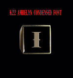 Square K22 Ambelyn Font 1-Letter Bronze Rings - Ring - Big Joes Biker Rings