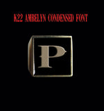 Square K22 Ambelyn Font 1-Letter Bronze Rings - Ring - Big Joes Biker Rings