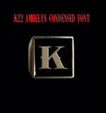 Square K22 Ambelyn Font 1-Letter Bronze Rings - Ring - Big Joes Biker Rings