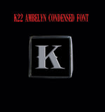 Square K22 Ambelyn Font 1-Letter Sterling Silver Rings - Ring - Big Joes Biker Rings