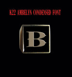 Square K22 Ambelyn Font 1-Letter Bronze Rings - Ring - Big Joes Biker Rings