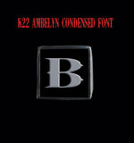 Square K22 Ambelyn Font 1-Letter Sterling Silver Rings - Ring - Big Joes Biker Rings