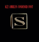 Square K22 Ambelyn Font 1-Letter Bronze Rings - Ring - Big Joes Biker Rings