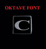 Square Oktave Font 1-Letter Sterling Silver Rings - Ring - Big Joes Biker Rings
