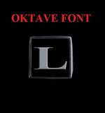 Square Oktave Font 1-Letter Stainless Steel Rings - Ring - Big Joes Biker Rings