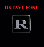 Square Oktave Font 1-Letter Sterling Silver Rings - Ring - Big Joes Biker Rings