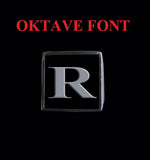 Square Oktave Font 1-Letter Stainless Steel Rings - Ring - Big Joes Biker Rings