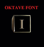 Square Oktave Font 1-Letter Bronze Rings - Ring - Big Joes Biker Rings