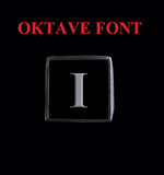 Square Oktave Font 1-Letter Stainless Steel Rings - Ring - Big Joes Biker Rings