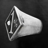 1% with Stone Diamond Face Ring