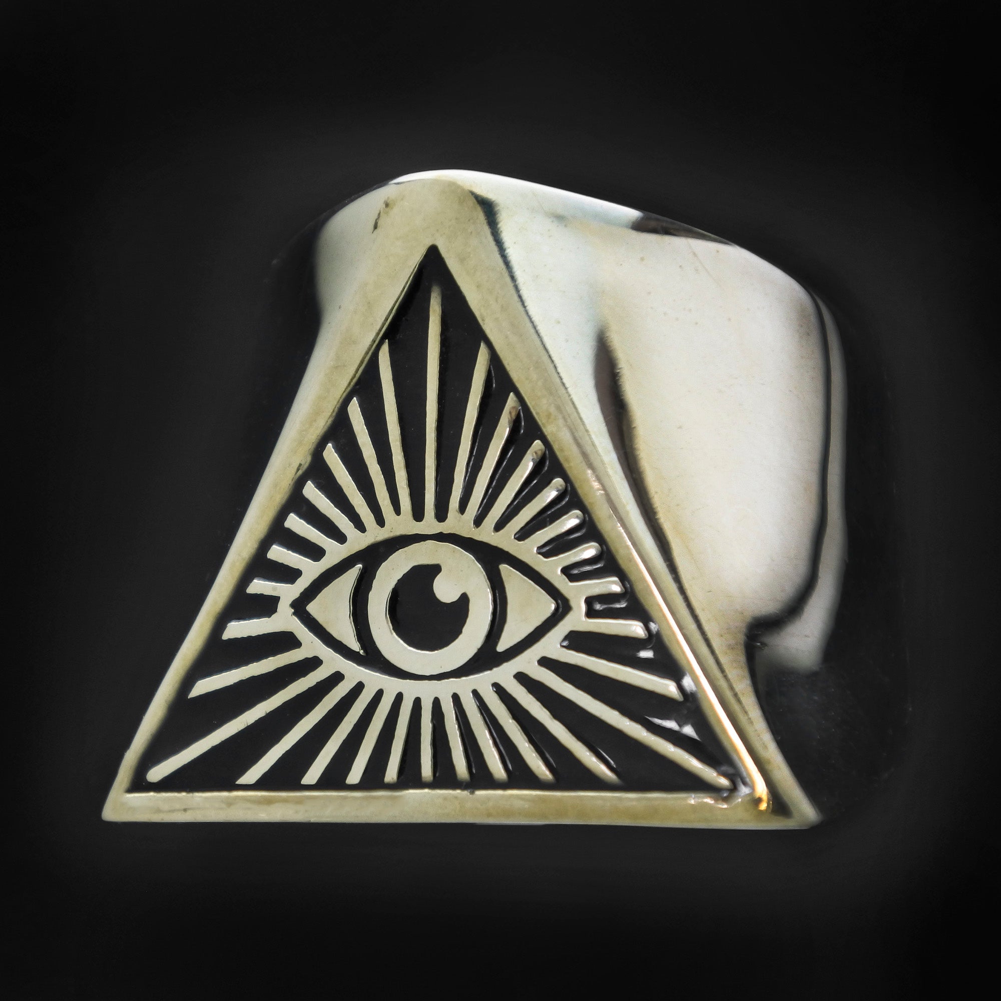 Handmade Sterling Silver Eye of Providence Ring, Illuminati Symbol
