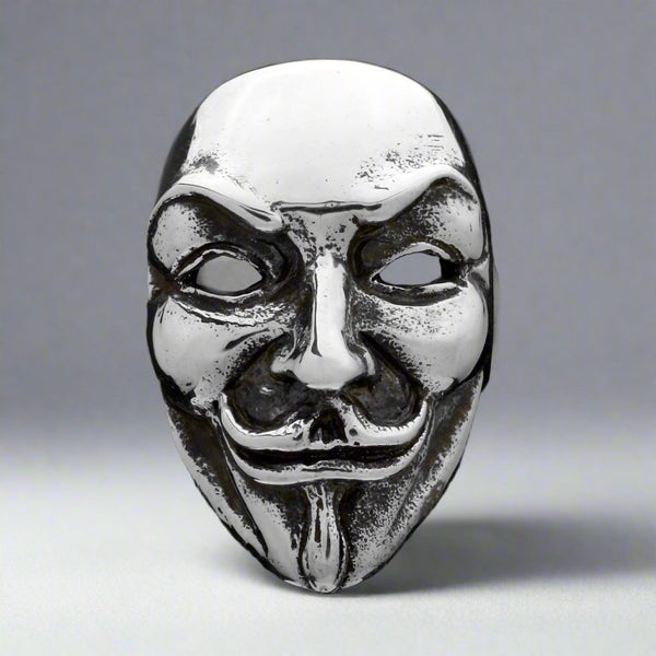 GUY FAWKES  MK Barz Hand Poured Guy Fawkes Anonymous Mask Silver Bar l
