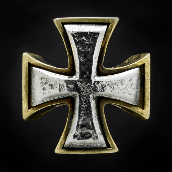 Iron Cross Bi Metallic Bronze Ring