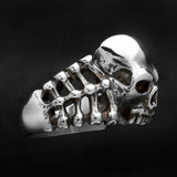 Skull with Bones Ring