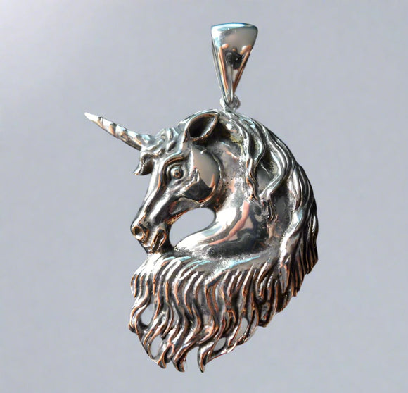 Unicorn Head Pendant - Pendant - Big Joes Biker Rings