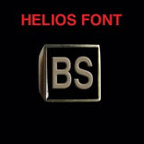Helios Font - A to C Two Letter Bronze Rings - Ring - Big Joes Biker Rings