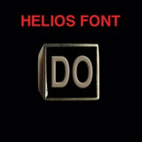 Helios Font - D to G Two Letter Bronze Rings - Ring - Big Joes Biker Rings