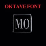 Oktave Font - M to Q Two Letter Silver Rings - Ring - Big Joes Biker Rings